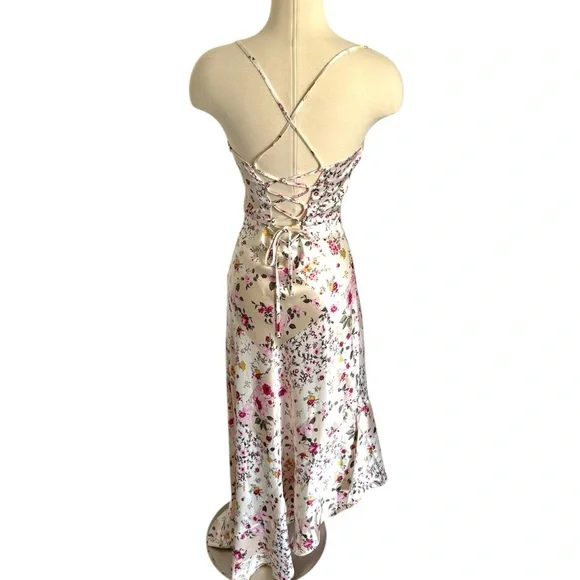 Floral Satin Midi Dress - Picture 4 of 6